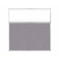 Versare Hush Panel Configurable Cubicle Partition 6' x 6' W/ Window Cloud Gray Fabric Clear Window 1852337-2